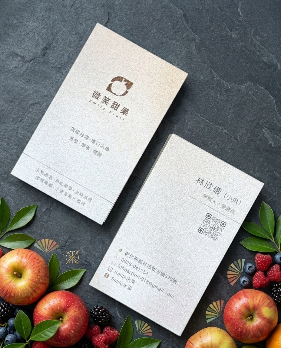 微笑甜果品牌 Logo 與名片設計